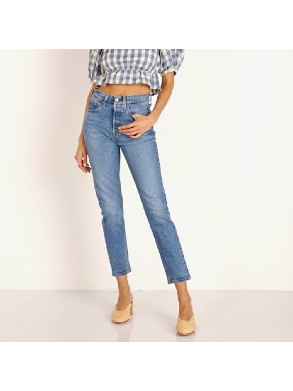Levi's 501 Skinny Jean Colour Jive Ship Blue Size 25 High Rise